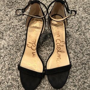 Sam Edelman Black Heeled Sandals with Ankle Strap